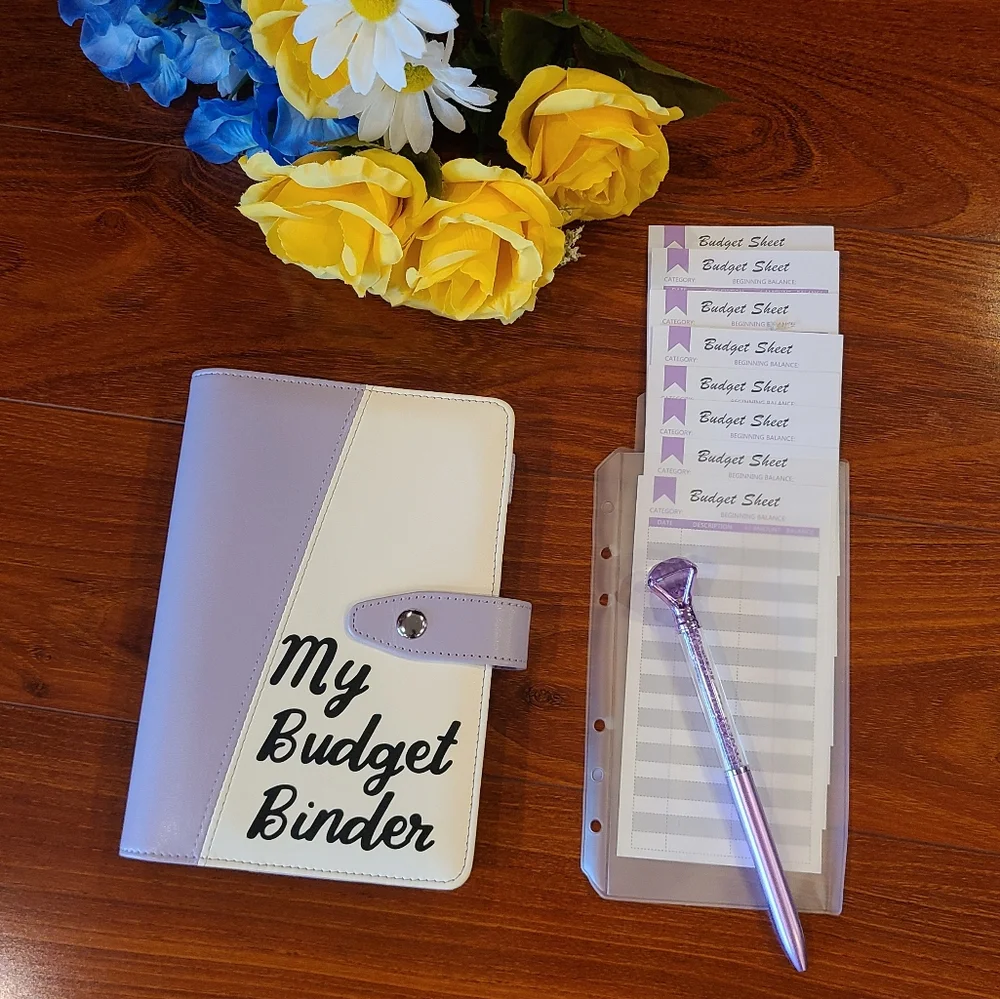 Purple/White Budget Binder Gift Set